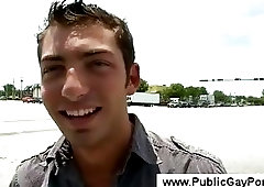 Touching his cock in public