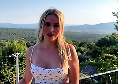 Blowjob and handjob from slutty amateur blonde