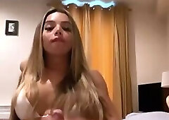 Gorgeous girl hard cock between legs great ass