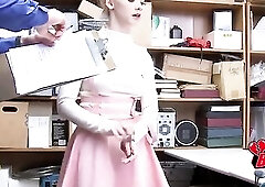 Caught Blond Bargains Oral-job After Backroom Wand Sweep