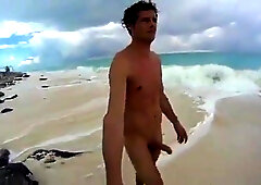Str8 men jerk off in Cuba beach Playa