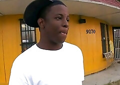 Black stud pickedup and fucked 4 money outdoor by white stud