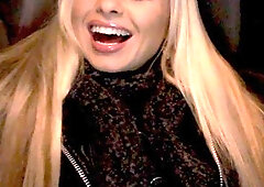 Slutty blonde banged in a public bathroom