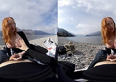 Lakeside Picnic With A Blowjob - Outdoor Redhead Blowjob