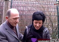 German Grandpa Flirts With Housewife On The Street And Fucks Her