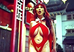 BUSTY KIANNA DIOR Halloween Vampira DOUBLE TIT FUCK