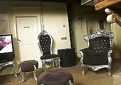 Hot bloke gets a mouthful of hot cum before getting his ass pounded hard by the nasty TS babe