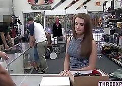 Horny chick Naomi Alice fucks a hard cock for cash