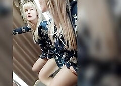 Public Squirt in a Dressing room, hawt cute golden-haired mother i'd like to fuck
