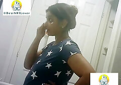 Hiddencam Video of Desi Indian NRI lady doing her night skincare routine