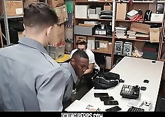 YoungPerps - Cute Boy Caught Stealing Cell Phones Gets Fucked By Two Guards