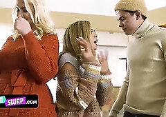 Sexy stepmoms Warm Up Their Naughty Boys After Snowball Fight - Holiday Special Edition