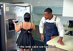 A chef with a massive ebony shlong gets to have his way with the breathtaking mother I'd like to fuck Silvana Lee behind his wife's back!