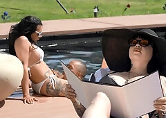 Muscled Black Stud Bangs Tranny Right Behind His Wifes Back