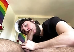 Massive cum, hunk blowjob, fledgling
