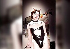 Trans Jerk Off and Cumming Compilation - Chastity, Booty Plug, Cosplay