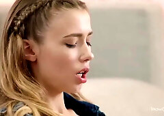 Euro teen flicking all the sensitive parts of her Pussy