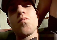 Adorable amateur straightie jacks off his cock solo and cums