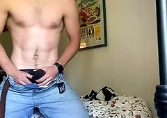 Trying to be quiet as I snuck away for a quick tug