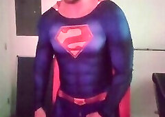 Superman jerks off for your pleasure