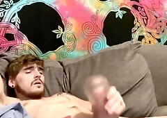 Solo onanism on the sofa noisy groaning splendid solo masturbate