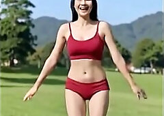 woman all exposed being cheerful ai movie