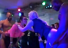 Luscious babes pounded by hung studs in wild sex party