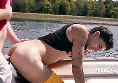 Hottest Buds Spray Plums Together on Boat - Heterosexual to HOMOSEXUAL!