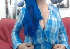 Blue Hijab Beauty from Turkey in Yoga Spandex