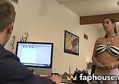 Boss's Horny Brunette Assistant Getting Punished Hard - Uncensored XXX!
