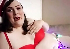 Trans big beautiful woman Meaghan Jaymes Celebrates Christmas
