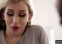 Slim ts sweetheart Natalie Mars bends over to take Dillions bbc