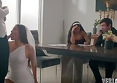 Big boobs Latina bride gets pounded by hubby in registrars office