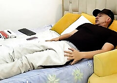 This Guy lowers his panties and puts his penis in the hot and sexy Laura's throat