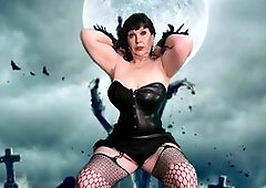 Grannie Carmen's solo vibrator session with nip sucking and lots of cum