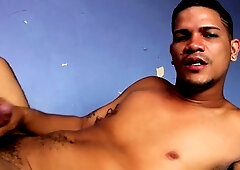 Hispanic twink solo wanking cock