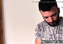 Bearded first-ever timer likes wet pulverizing after a deep throat