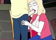 Beth sucks stepson's schlong after wine