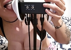 Big tits asmr, asmr earlicking, asmr ear licking