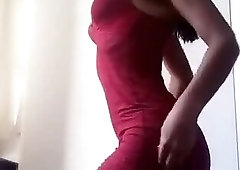 Hot Teen in red dress