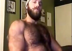 Wooly Lumberjack Wanks, Demonstrating Off His Man rod