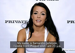 Samantha Joons Private Casting. DP in her first porn scene