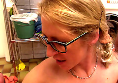 Blonde woman from Germany is swinging with two dicks