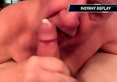 White-haired grandpa perfectly BJ with mouth cleaning