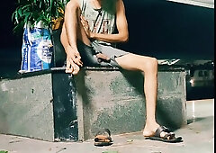 Teenage bumder fellow massaging sumptuous man sausage