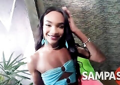 Small Trans Hottie Nicolly Gets Her Booty Destroyed by monster dong