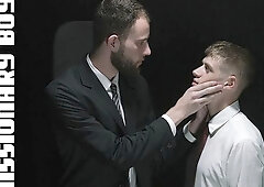 Bishop Davies spanking and then pleasuring Elder Dean