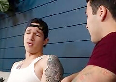 Hot gay buddies get playful with some fun games and a wild threesome