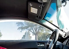 Jacking off in the car