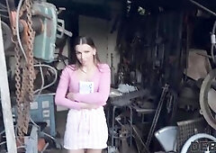 DEBT4k. Worthy bang in the backyard with a debtor. Sexy sex with Arina Shy